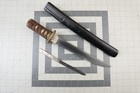 Antique Japanese Named Tang Tanto Fixed Blade Knife & Scabbard w/ Kozuka