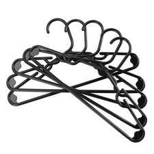 Pack of 5 Durable Slim Plastic Hangers - Stylish & Space-Saving Design Black