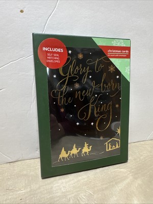 Bethlehem Box of Christmas Cards 14 Count Includes Self-Seal Matching Envelopes