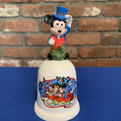 Schmid 1988 Mickey Mouse Bell ''Warm Winter Ride''-6 1/2''- LE #1970 of 110,000 vtg