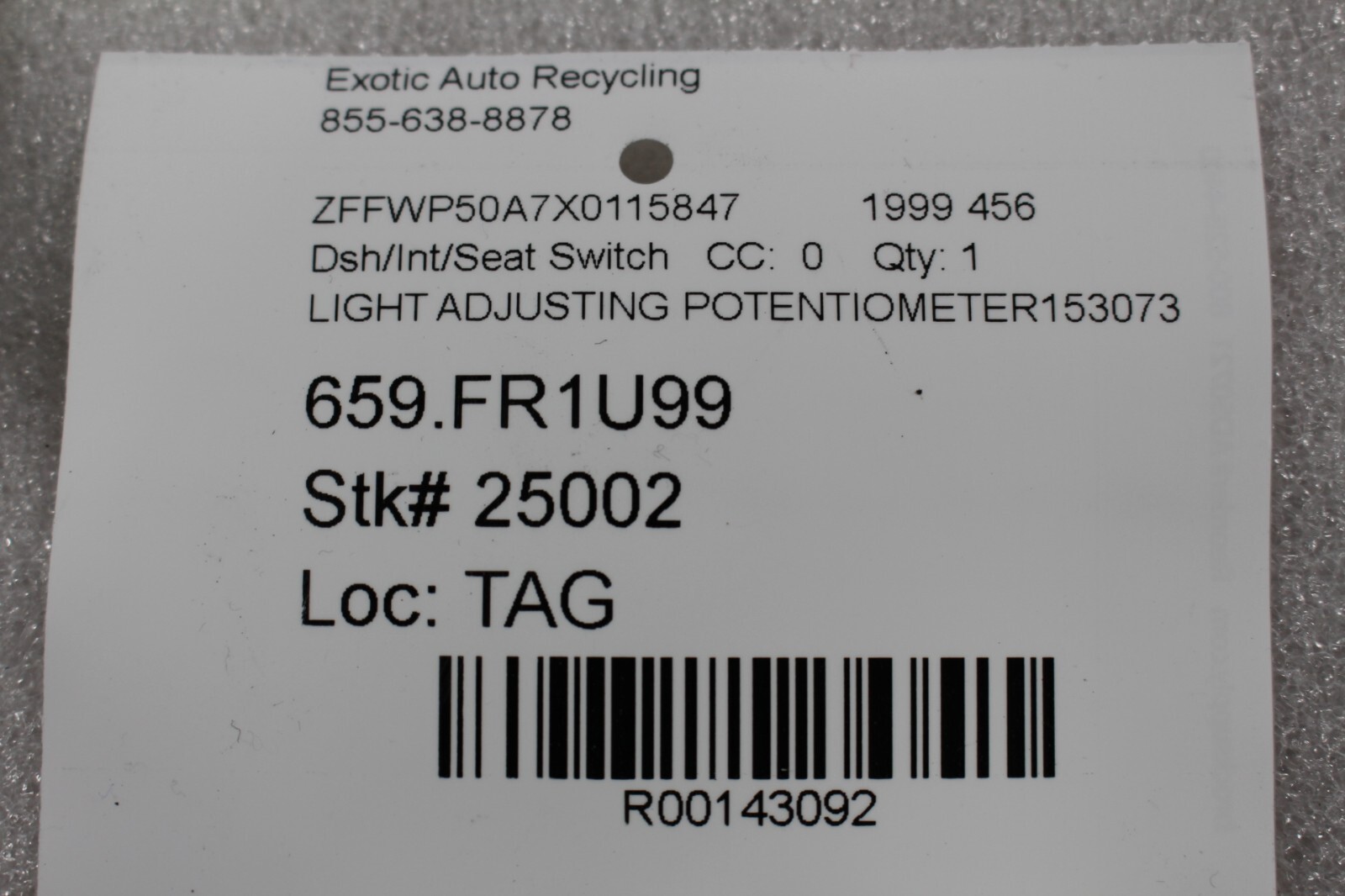 Ferrari 456, 550, Lights Adjuster Petentiometer, Used, P/N 153073