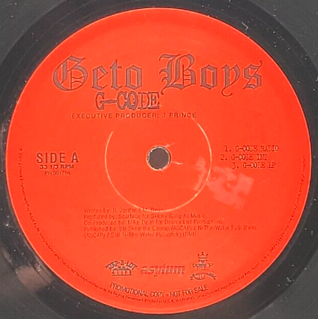 GETO BOYS - G-CODE / WHEN IT GETS GANGSTA - HIP HOP SINGLE