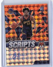 2020-21 Panini Mosaic #RS-JWS James Wiseman Rookie Scripts Orange