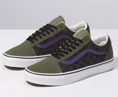 green checkered old skool vans