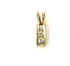 14k yellow gold .45ct SI1 H diamond 3 stone pendant necklace 1.6g estate — photo 8