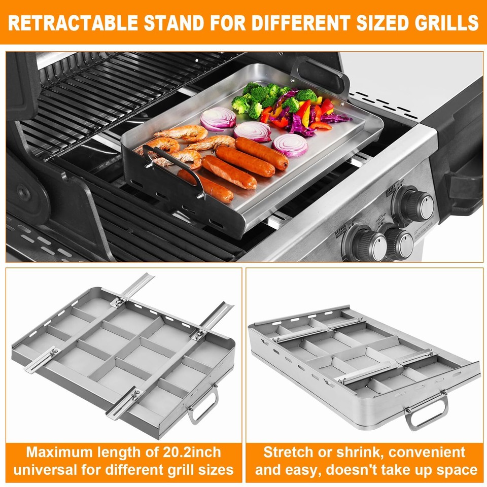 Griddle For Gas Grill Flat Top Grill For Stove,Stainless Steel