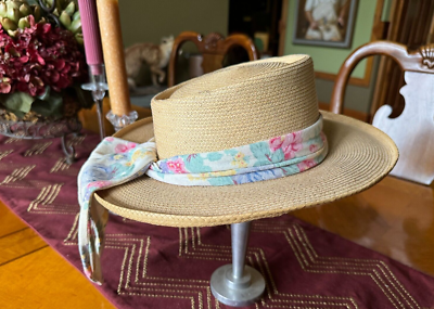 Vintage La Giralda Guatemala Handcrafted Palm Leaf Sun Hat Size 58 Boho Resort _57.PNG?set_id=880000500F main image 4