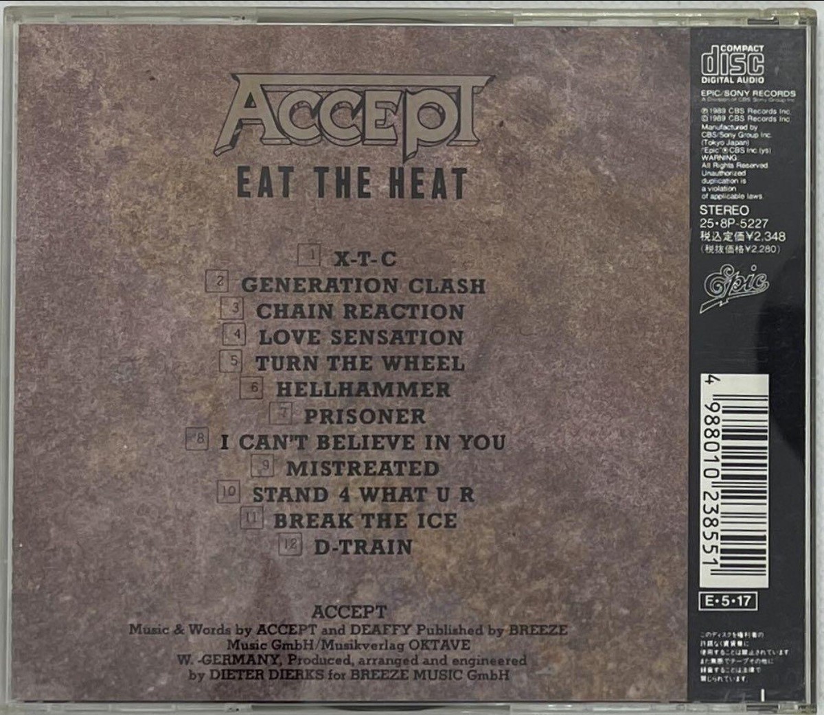 Eat the Heat by Accept (CD, 1989) heavy metal, hard rock, German