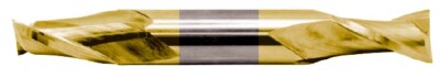 1/4'' Double-Ended End Mill, TiN Coated HSS, 2-Flute, 3/8'' Shank, by MDX