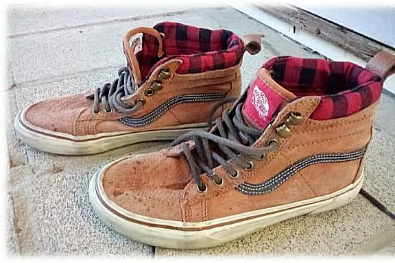 Vans SK8 Hi Mte Red Plaid Scotchgard Women s Sz 6.5 Men s Sz 5.0