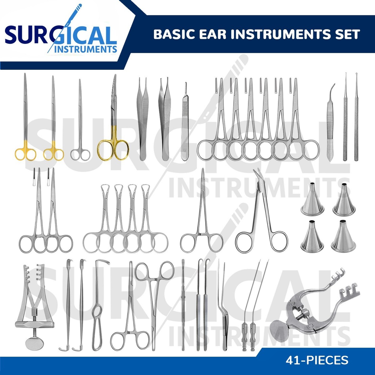 Ear Set of 41 Instruments Surgical Stainless ENT Medical Surgery