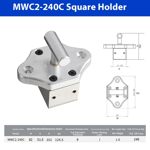 MWC2 Supporto magnetico quadrato per saldatura angolo retto strumento di bloccaggio magnetico clip G/F - Foto 14 di 15