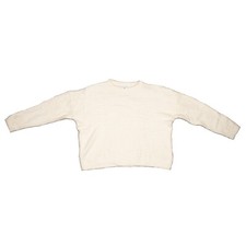 Ivory Fuzzy Cropped Sweater, Long Sleeve, Round Neck, Women Size XXL 20 