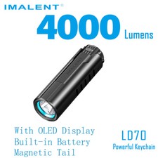 IMALENT 4000 Lumens 43W LED OLED Display Keychain Flashlight Mini Torch