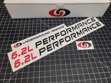 6.2L PERFORMANCE Decals (2pk) Truck Hood Fender Stickers Silverado Sierra Tahoe