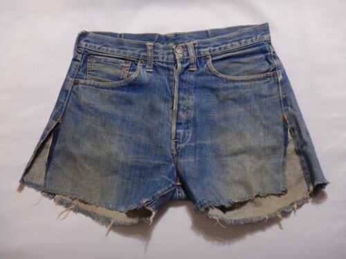 Vintage Levi's 501 Big E Redline Selvedge Cutoff Jeans Shorts Size 31 - Picture 1 of 12