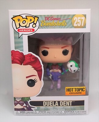 FUNKO POP FIGURE DC COMICS BOMBSHELLS DUELA DENT HOT TOPIC 257 W/PROTECTOR
