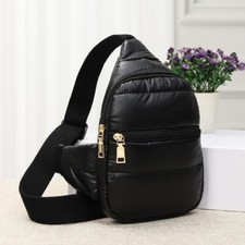 Puffer Sling Bag Mini Crossbody Purse Zipper Back Pack Various Colors