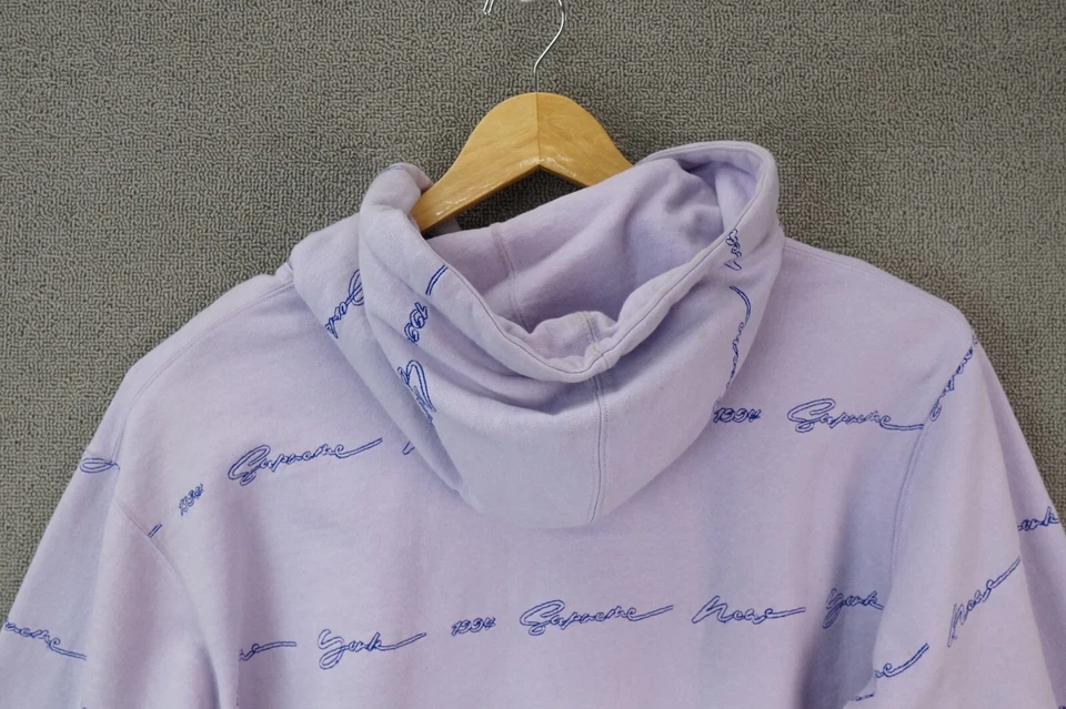 Sudadera con Capucha Supreme Script Rayas Púrpura Talla Mediana Foto 4 de 4