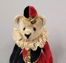 4.25" Clown Jester Miniature Artist Bear Black and Red by Ballard Baines