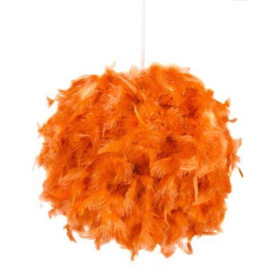 Auffälliger und moderner kleiner orange Feder verzierter Pendelleuchtenschirm...