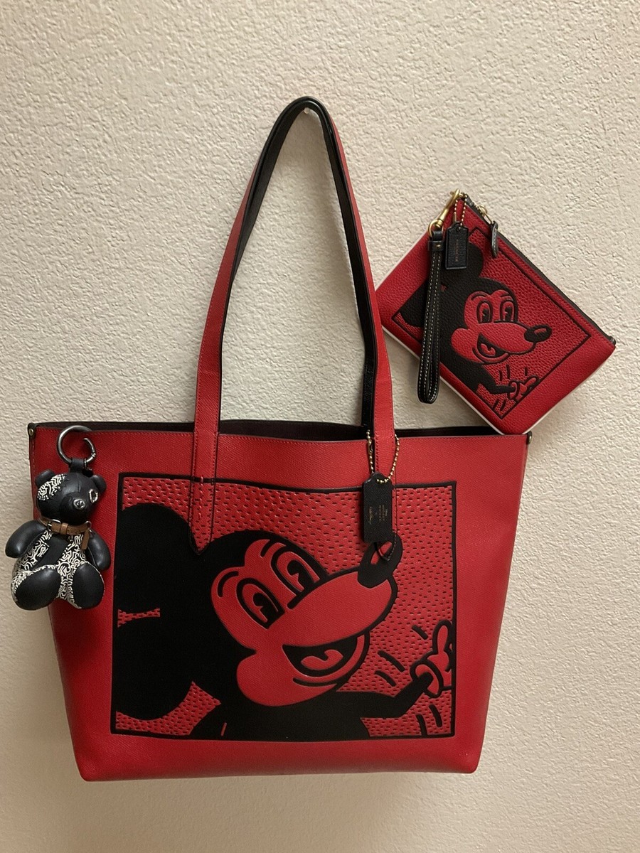 Coach Mickey Mouse X Keith Hating Highline Tote C0896 & Wristlet