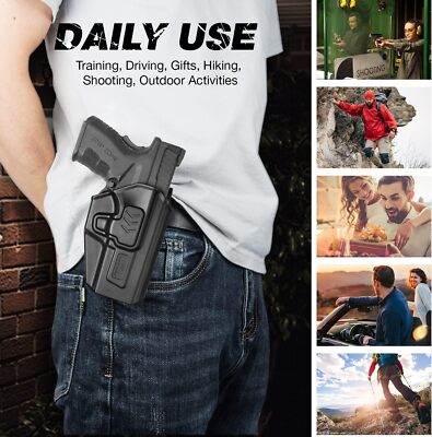 OWB Holster For Springfield XD 4” Service Model – Right Hand, Polymer, Belt Carry For 9MM/.40/.45 ACP