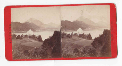 Antique 1880s Fuschl Am See, Salzburg-Umgebung, Austria Stereo Card P279
