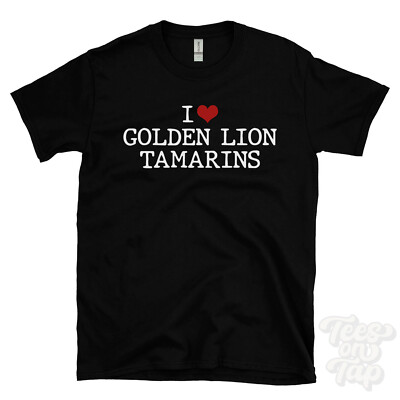 I LOVE GOLDEN LION TAMARINS T-SHIRT Herz Primaten Wildtiere gefährdete Arten