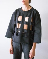 Nancystellasoto Sweatshirt Cutout Pullover Women’s Sz S Black USA Made Cotton.