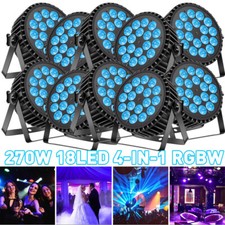 10PCS 270W 18LED RGBW Stage Lighting PAR Light DMX512 Beam Party DJ Disco Lights