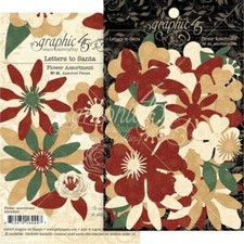 GRAPHIC 45  LETTERS TO SANTA  Flower Assortment  48 Pieces