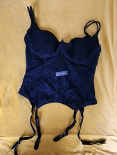 Fredericks of Hollywood Corset W/Garters Sz. 36C Back Hook Eye Underwire NWOT