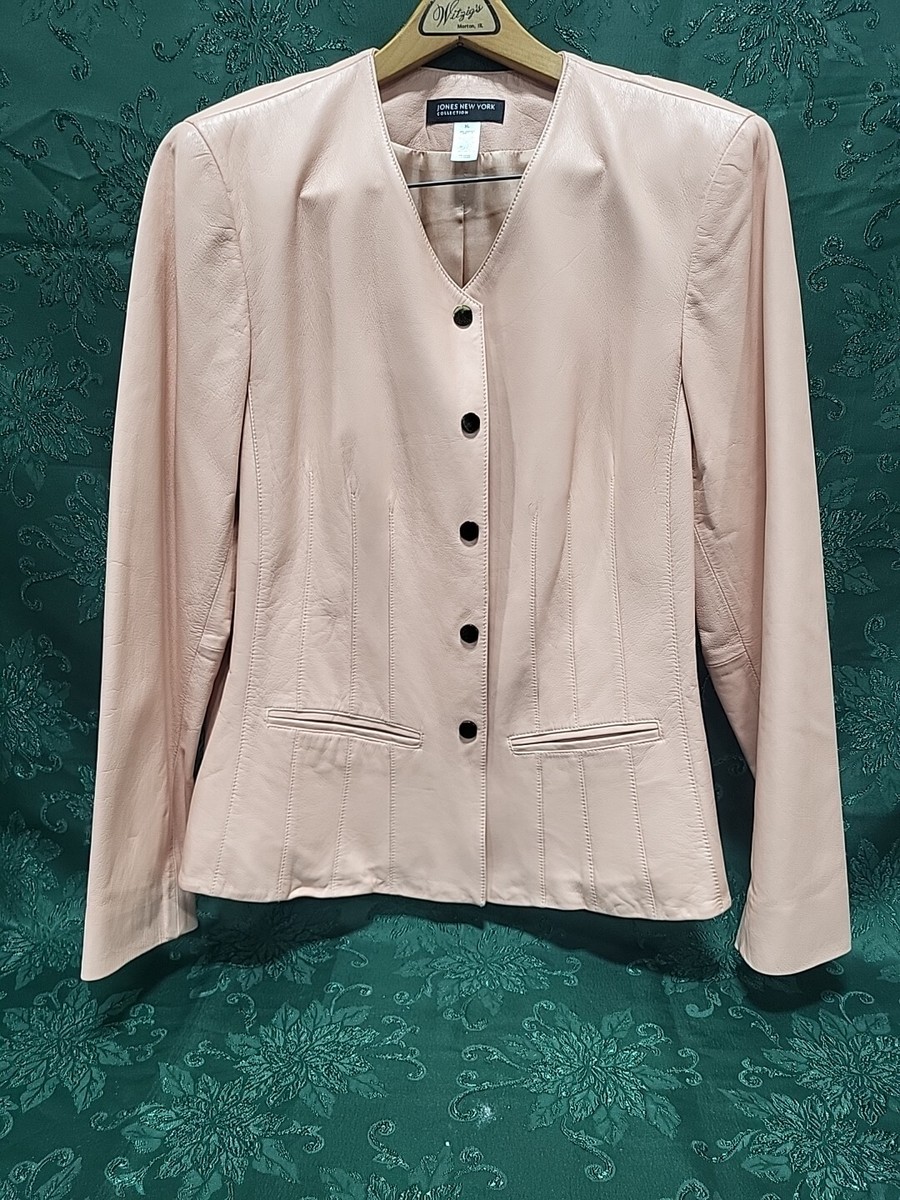 Jones New York Collection Woman Size XL PINK 5 Button Lined