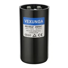 460-560 uF MFD 250 VAC Round Motor Start Capacitor CD60 Pool Pump Well Pump