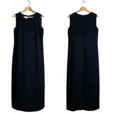 Talbots Sleeveless Shift Formal Maxi Dress Women's 8 Black Cocktail Gown Evening
