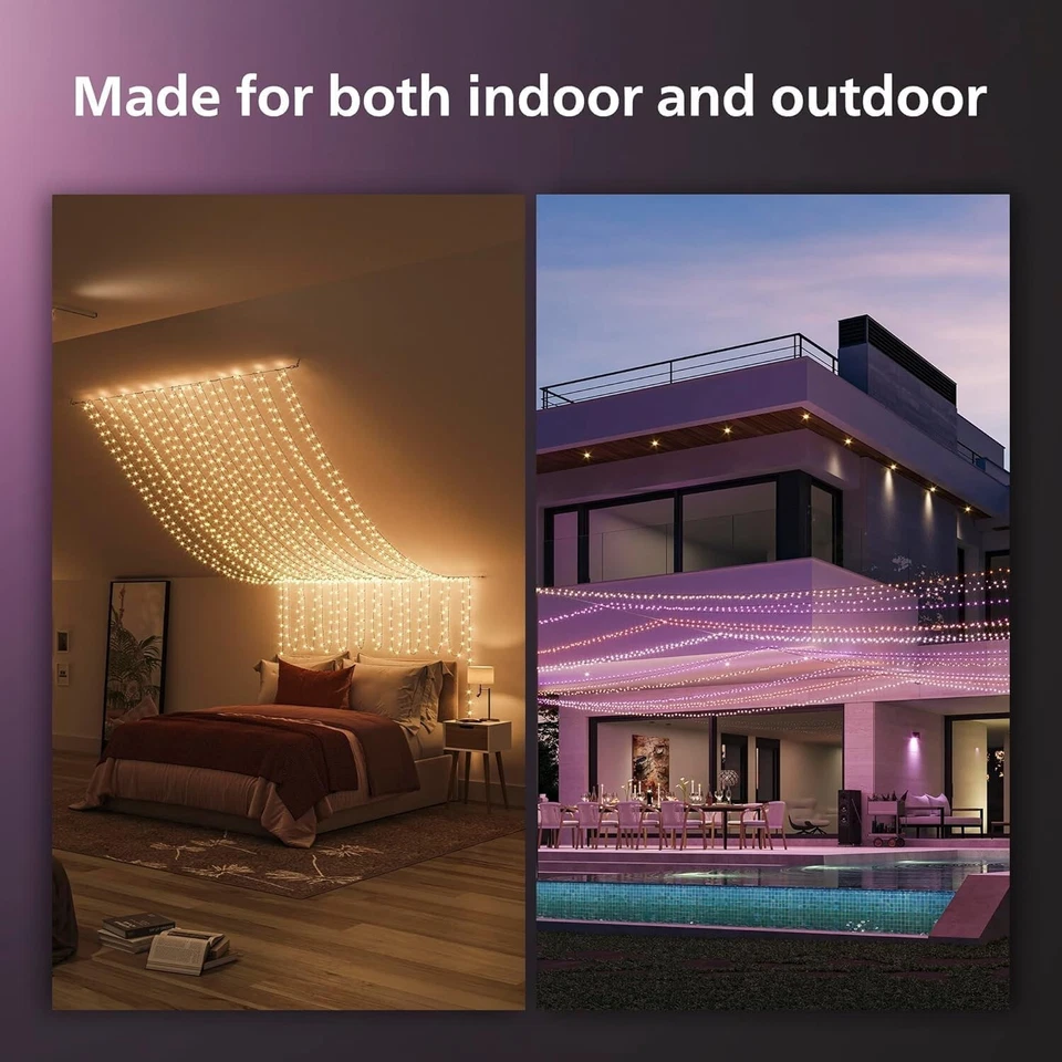 Philips - Hue Festavia Interior/Exterior 130 Pies 500 LED Holiday Cadena Luces Foto 2 de 4