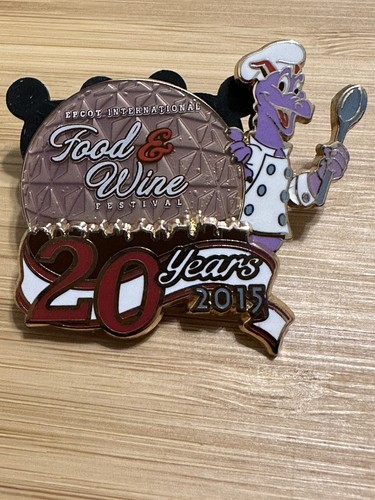 NEW 2015 Disney 20th Epcot Food & Wine Festival Figment PASSHOLDER LE4000 Pin - 第 1/2 張圖片