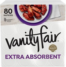 Vanity Fair Extra Absorbent Premium Paper Napkins, 80 Count, Soft and Strong
