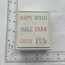 VTG  Hero Arts 2005  6  Rubber Stamp Set  Box of Words LL001  Brand New