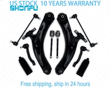For 08-13 Nissan Rogue Front Lower Control Arms Ball Joints Tierods Sway Bar Kit