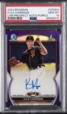 2023 BOWMAN CHROME PROSPECT AUTO PURPLE KYLE HARRISON 86/250 PSA 10 AUTO