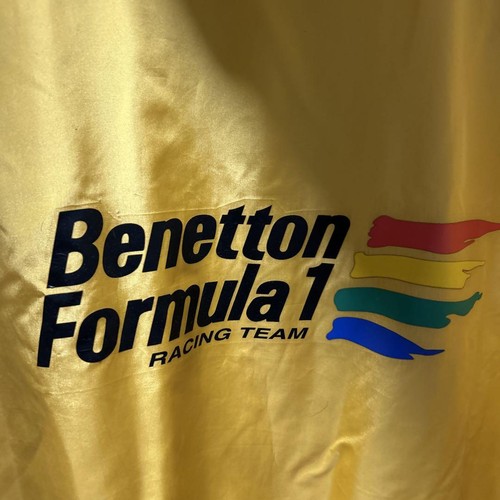 Benetton Formula1 Yellow Nylon Jacket Hooded Parka Blouson M - Picture 4 of 11