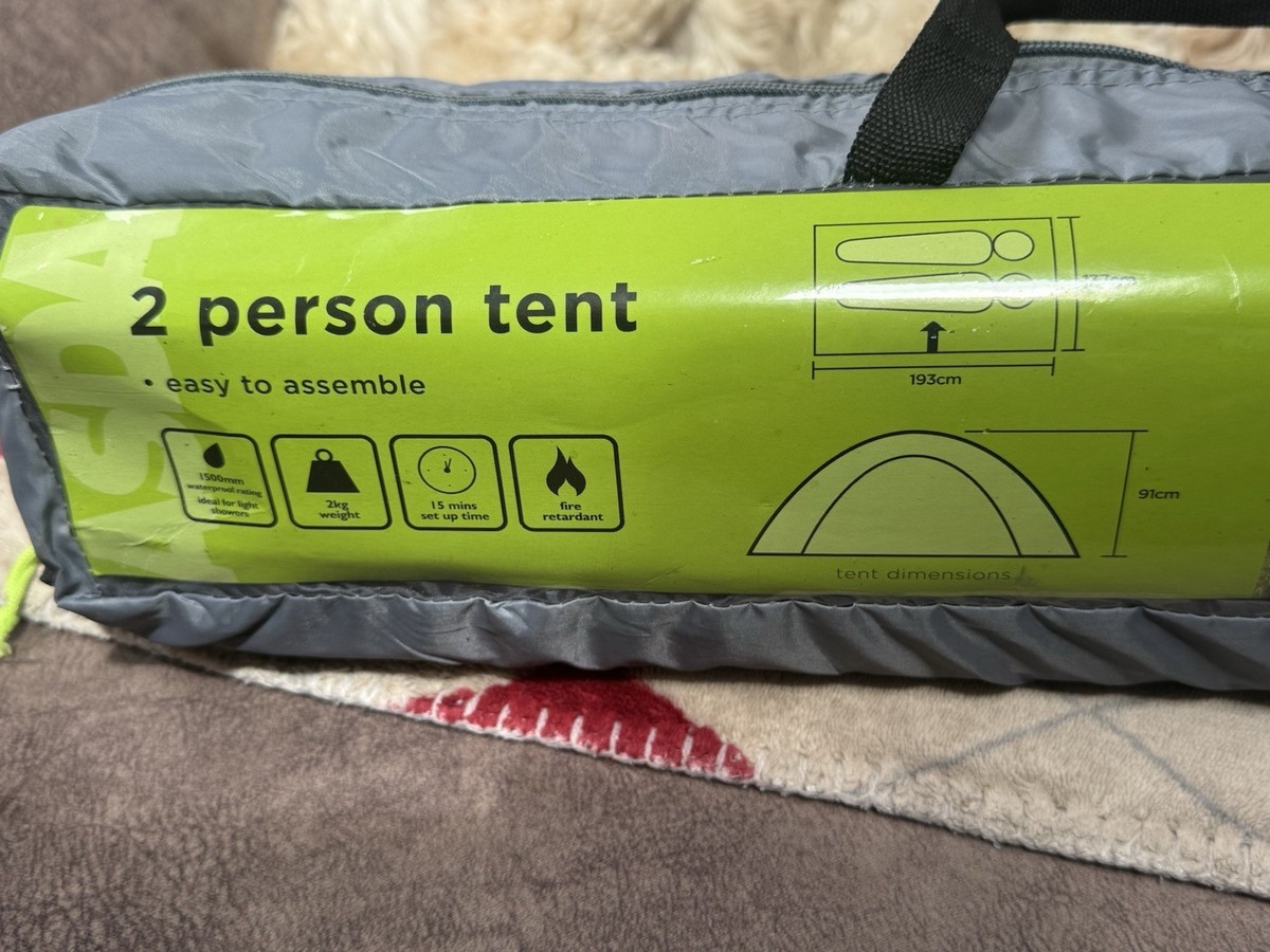 Asda 2-Person Festival Tent, Easy To Water Proof Rating