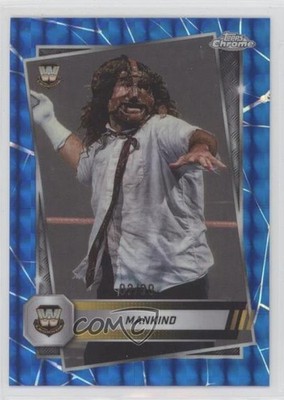 2025 Topps Chrome WWE Blue Geometric Refractor 2/99 Mankind #124 HOF 6ns