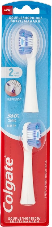 COLGATE - Colgate Sonic Refill 360 Medium Battery Toothbrush Head Refill - 2 Bru