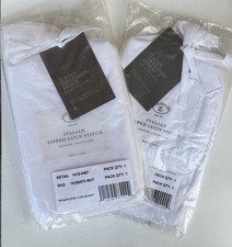 Restoration Hardware Italian Tipped Satin Stich King Pillow Case Set  Shams