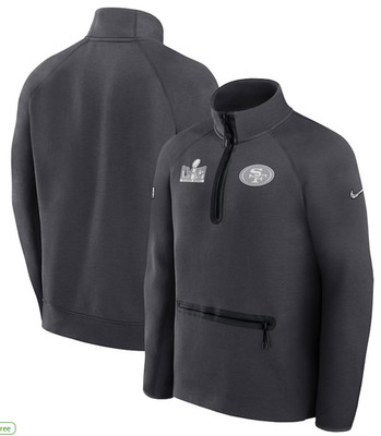 NIKE SAN FRANCISCO 49ERS SUPER BOWL LVIII TECH FLEECE PULLOVER FD0351-060 SZ XL