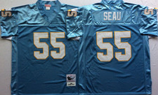 Junior Seau San Diego Chargers Powder Football Jersey - NWT - Multiple Sizes