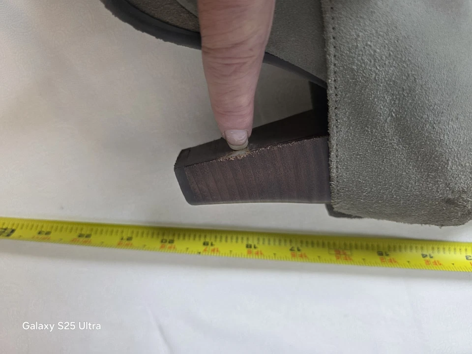 Report Womens Monroe Boots 8 Heel Buckles Slouchy Feminine Grayish - Image 4 of 4